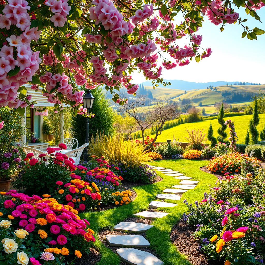 Imagem sobre jardim de primavera