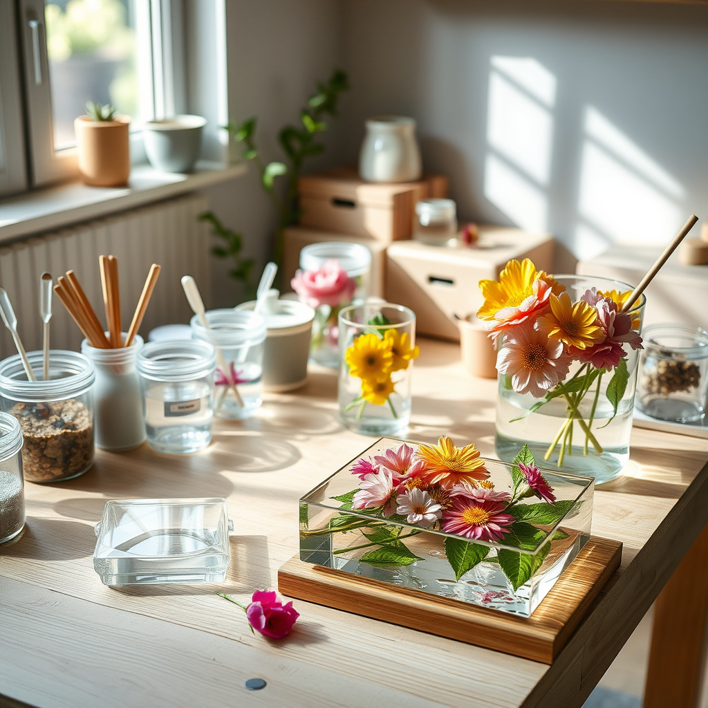 Imagem sobre Resina epóxi para artesanato com flores