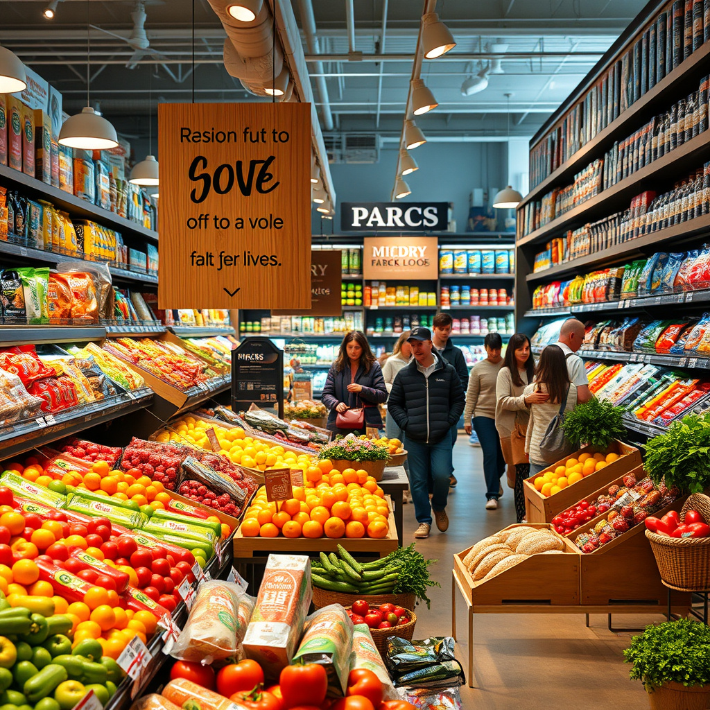 Imagem sobre vendas de alimentos em lojas físicas