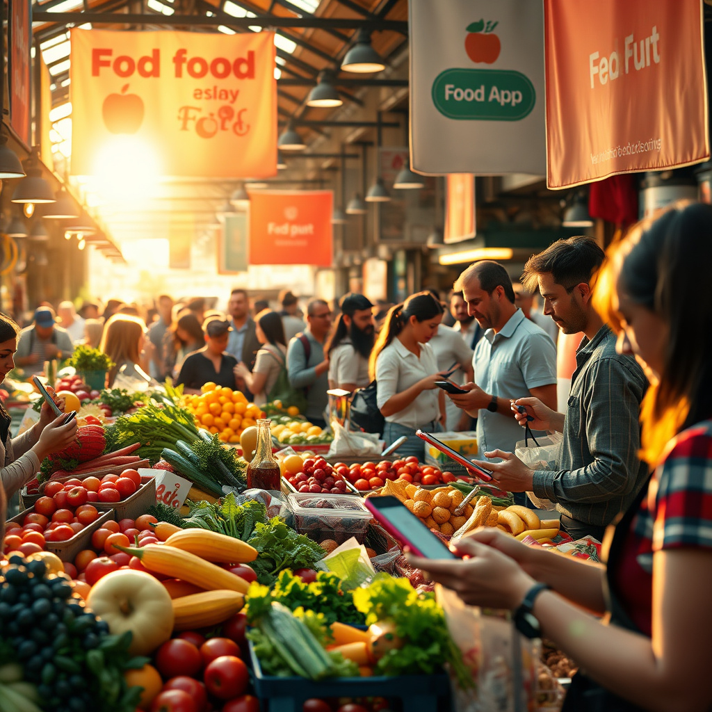 Imagem sobre vendas de alimentos através de aplicativos