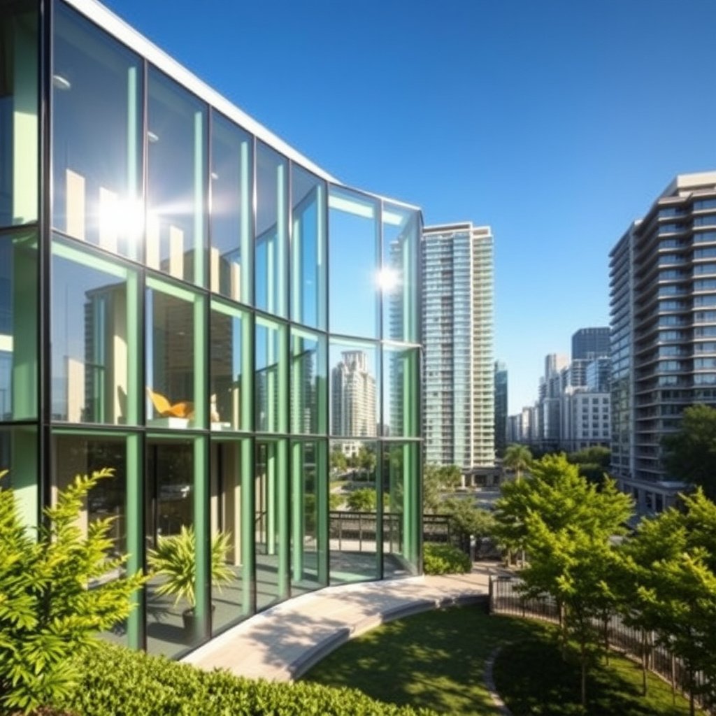 Imagem sobre fachada glazing