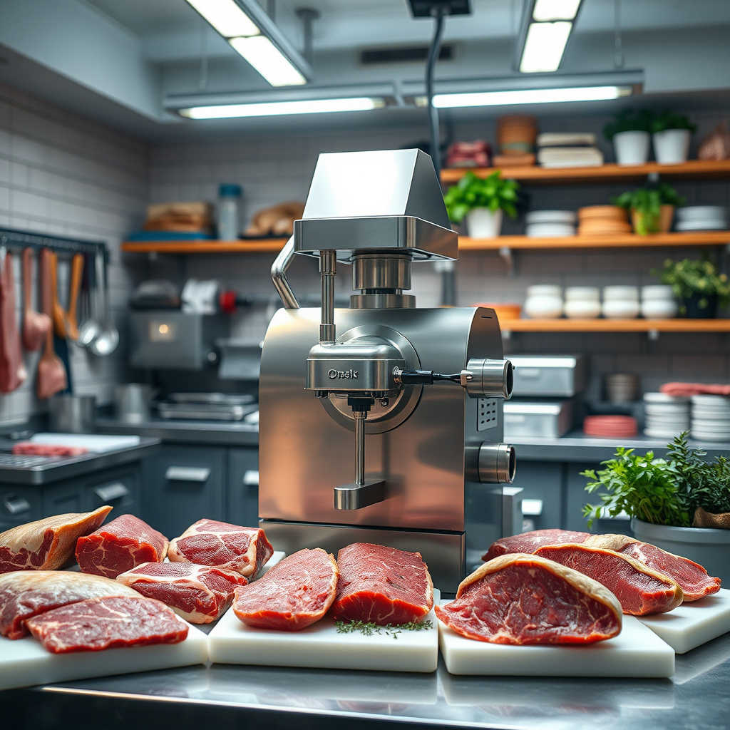 Imagem sobre máquina para processamento de carnes