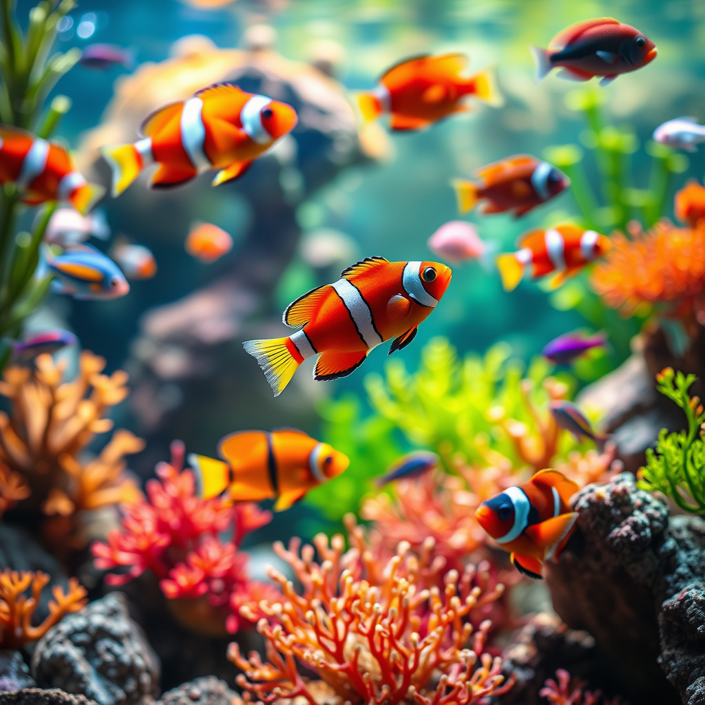 Imagem sobre peixes exóticos com cores vibrantes