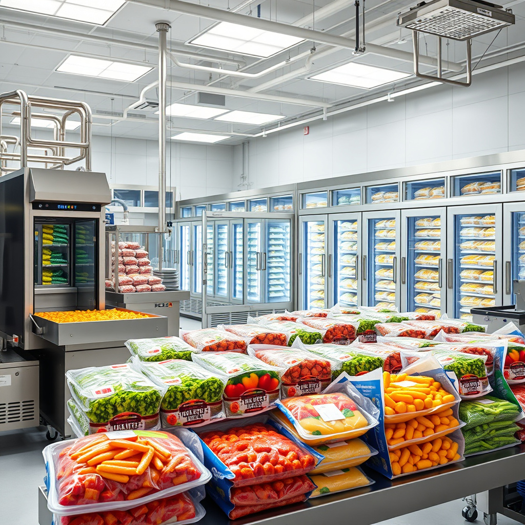 Imagem sobre equipamentos para processamento de alimentos congelados