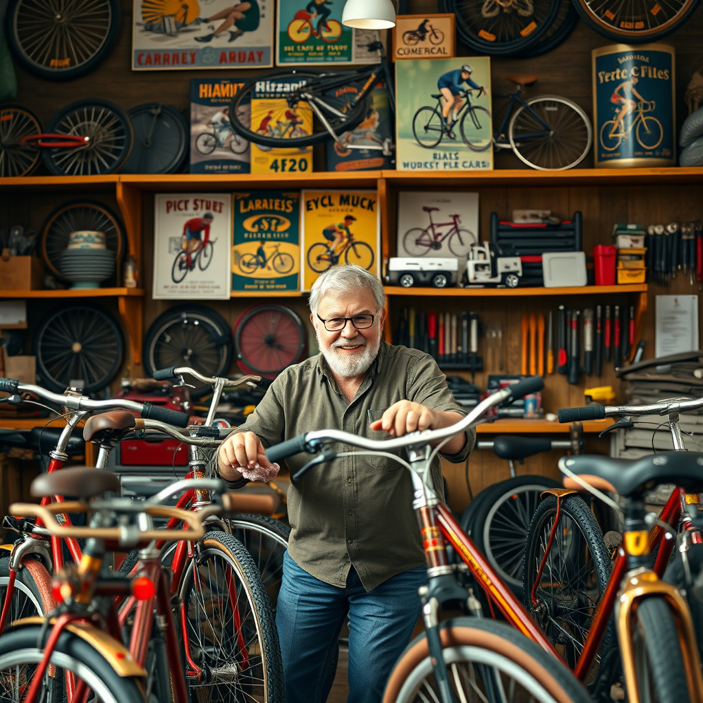 Imagem sobre colecionadores de bicicletas antigas