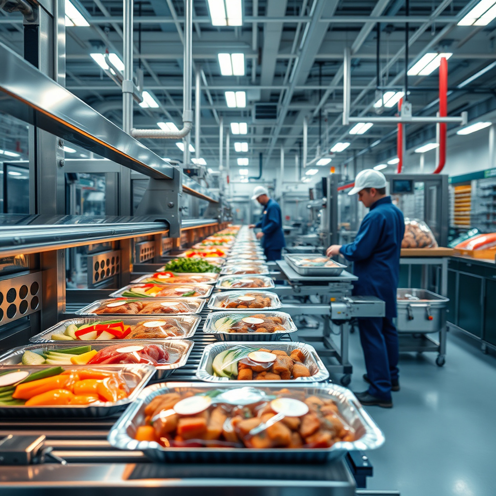 Imagem sobre máquinas para produção de alimentos embalados