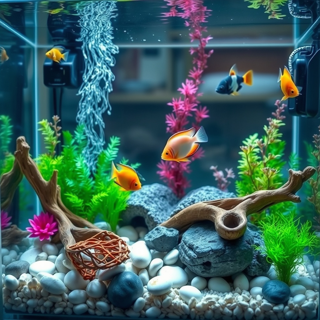 Imagem sobre como escolher a decoração para aquário de peixes exóticos