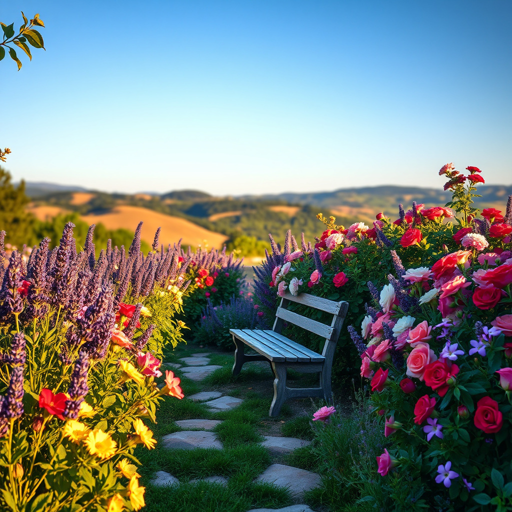Imagem sobre jardim de flores aromáticas
