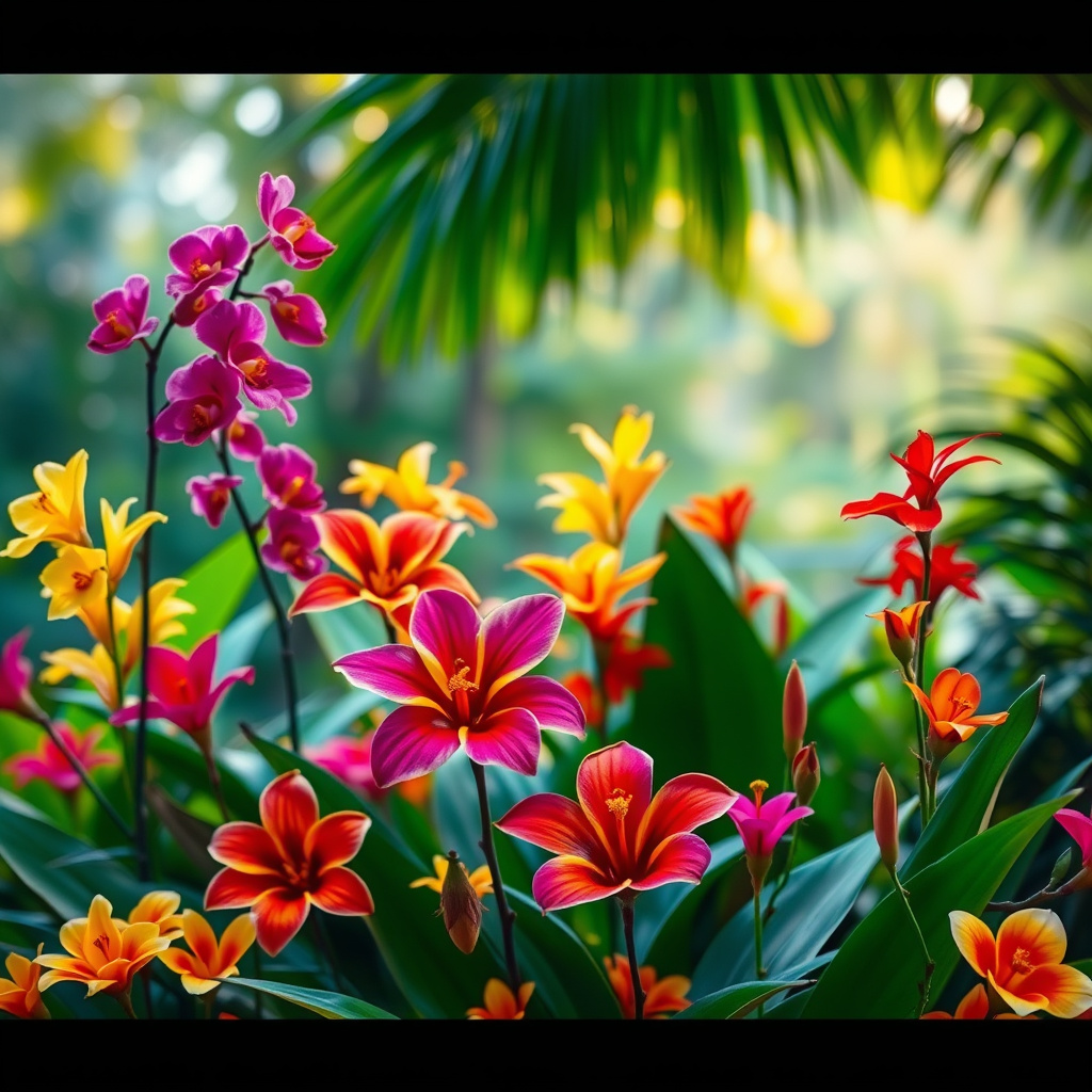 Imagem sobre flores exóticas coloridas