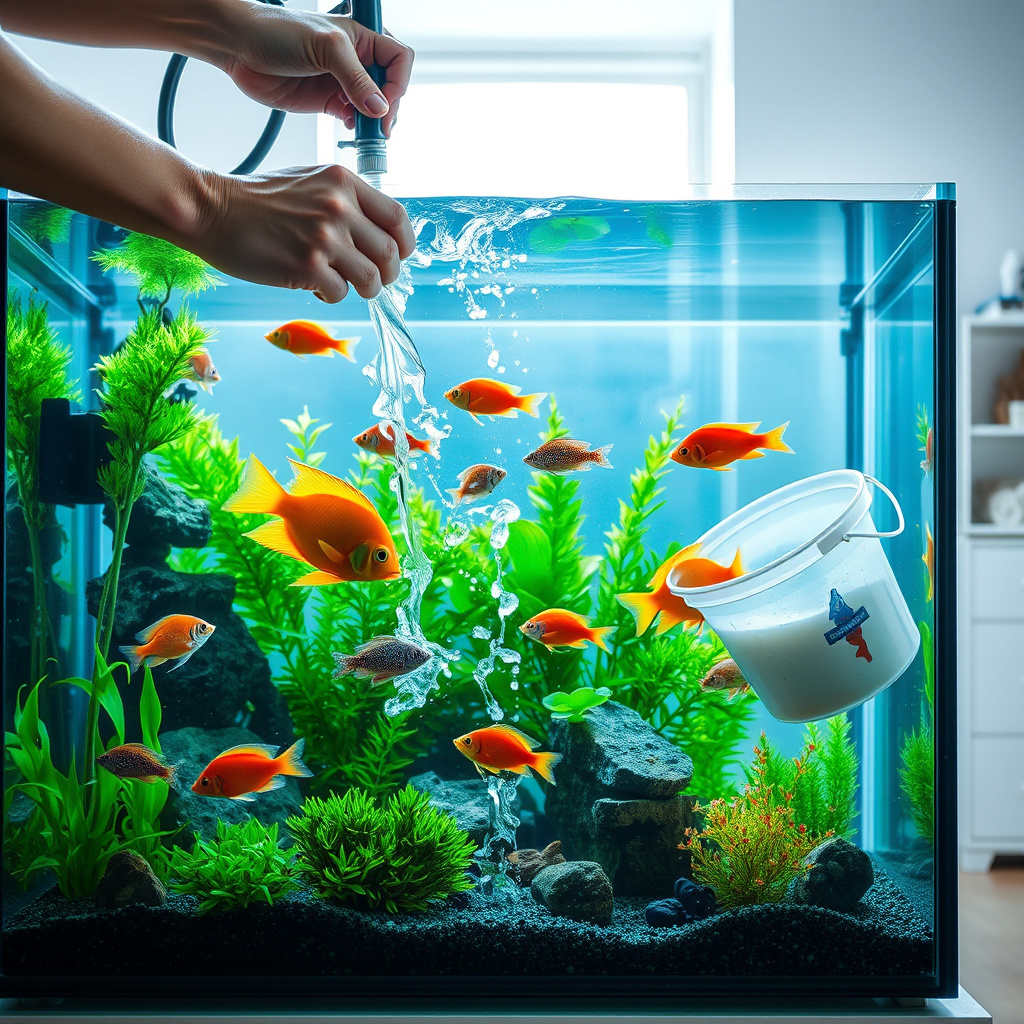 Imagem sobre como fazer a troca de água em aquários de peixes exóticos