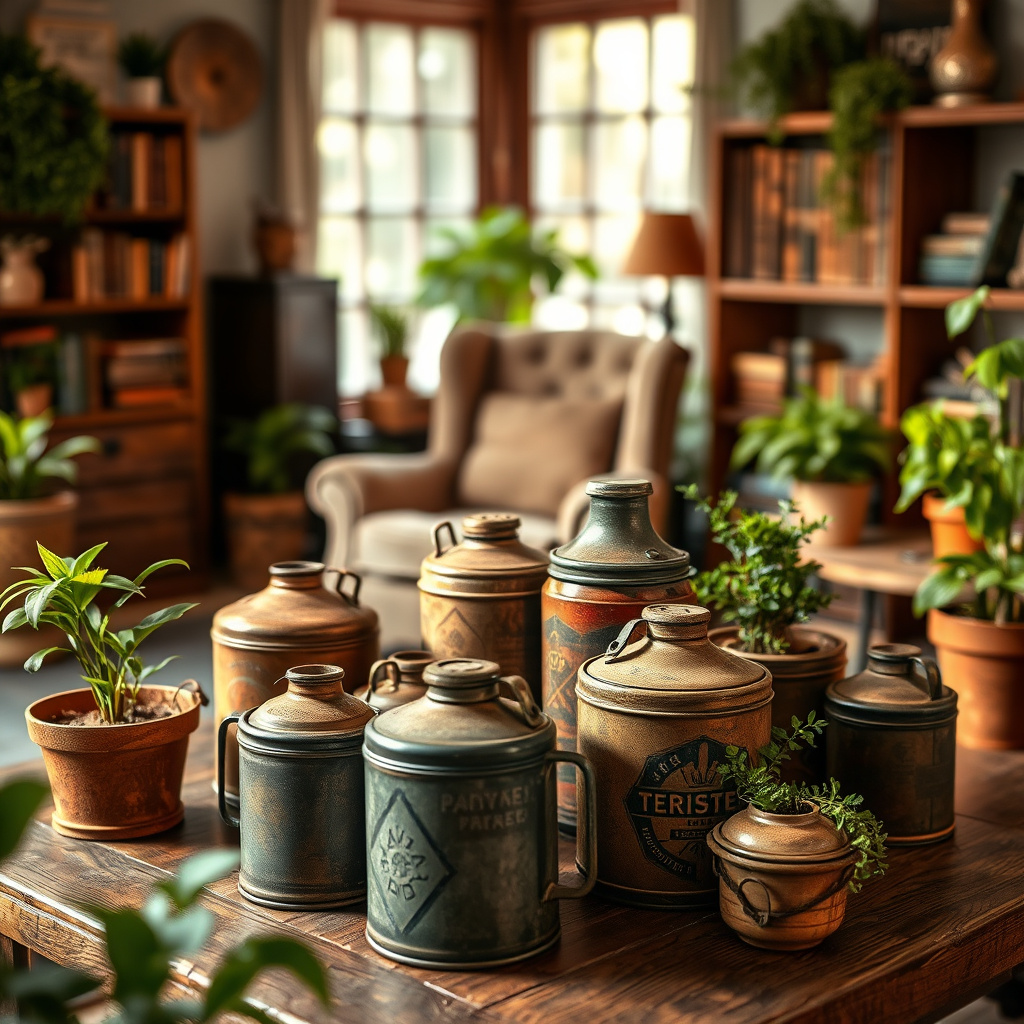 Imagem sobre lata de óleo antiga para decoração