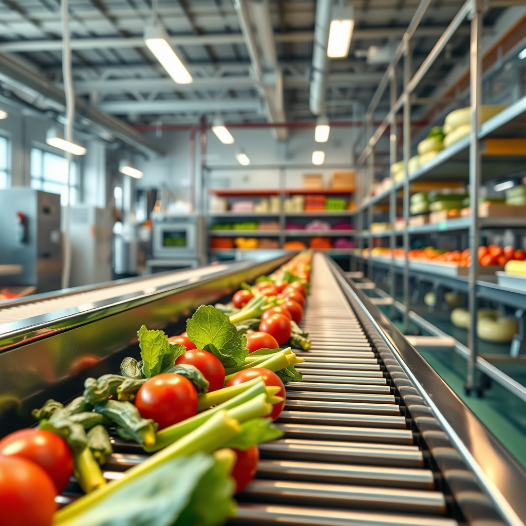 Imagem sobre esteira transportadora para alimentos