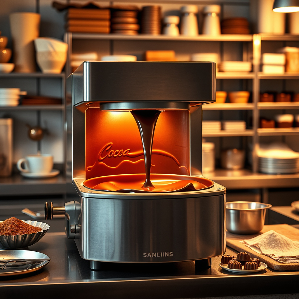 Imagem sobre máquina de derreter chocolate