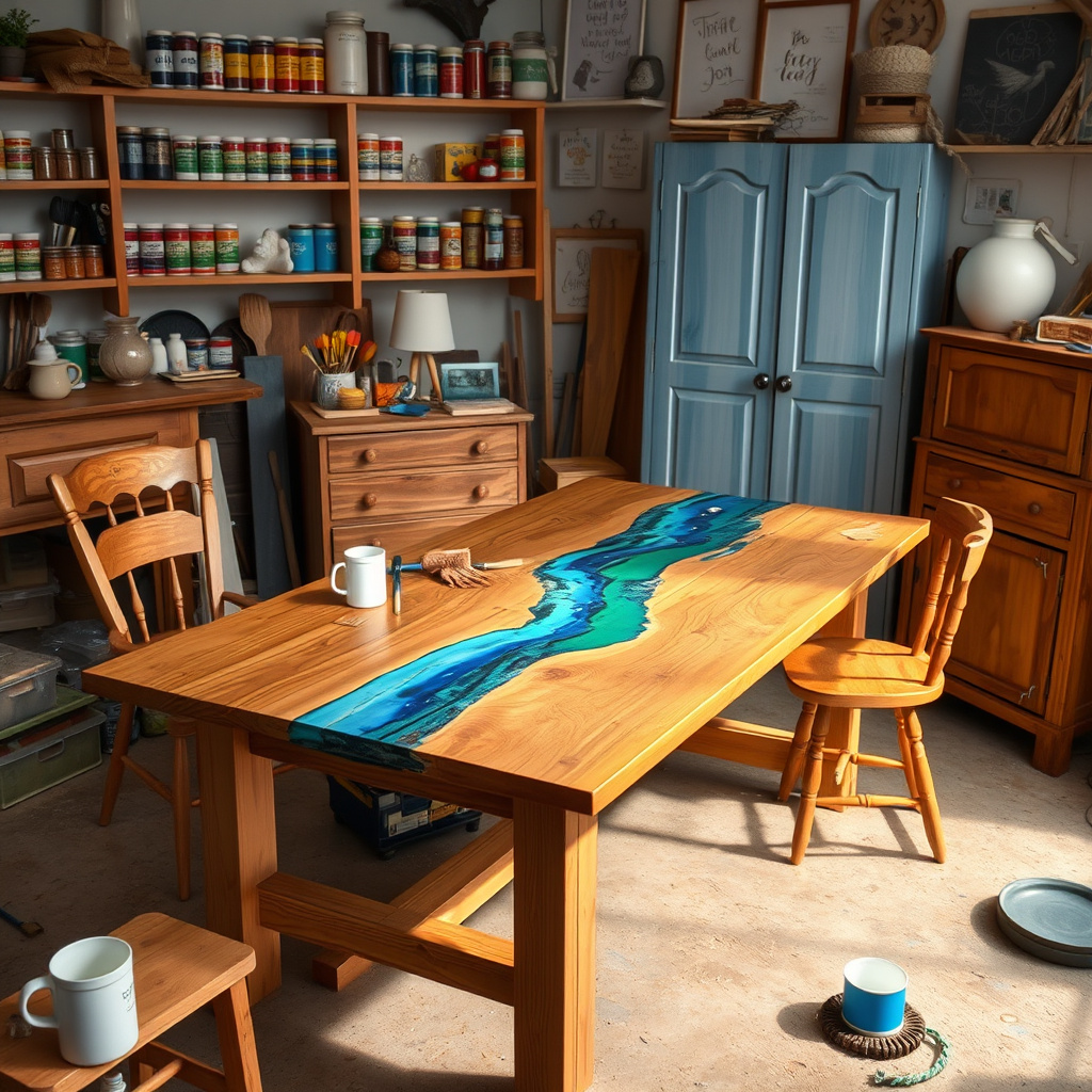 Imagem sobre resina epóxi para decoração de móveis