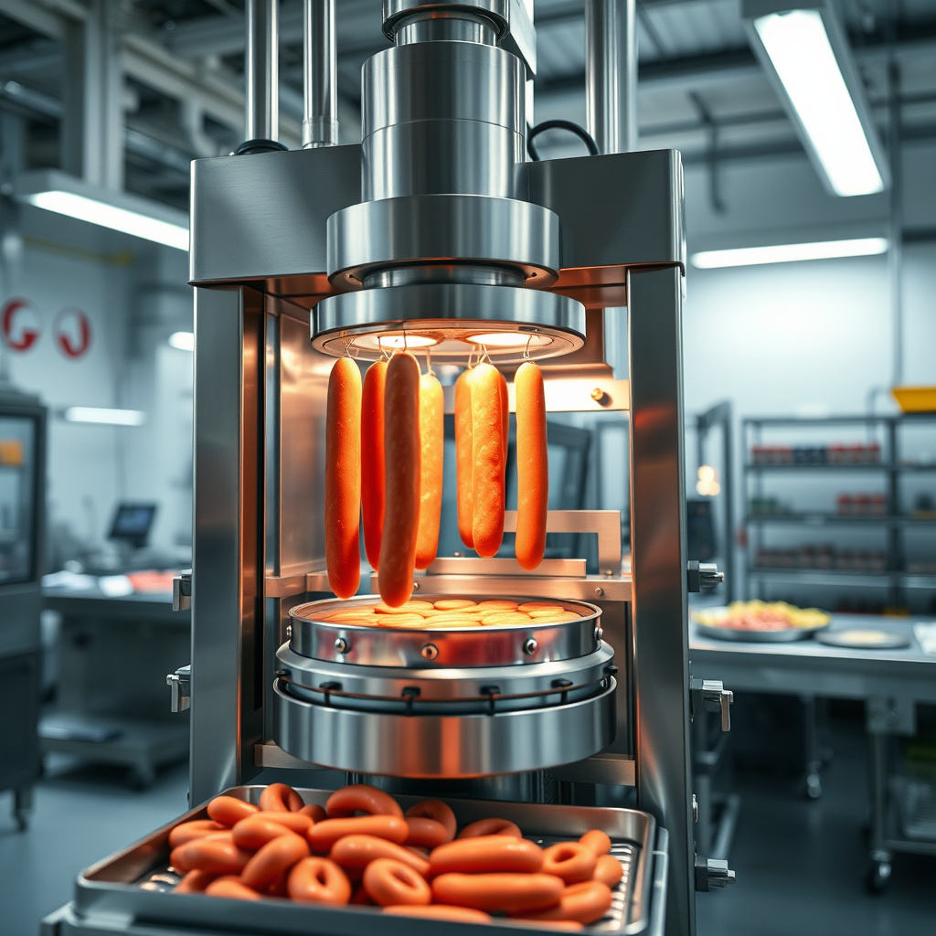 Imagem sobre máquina para produção de linguiça