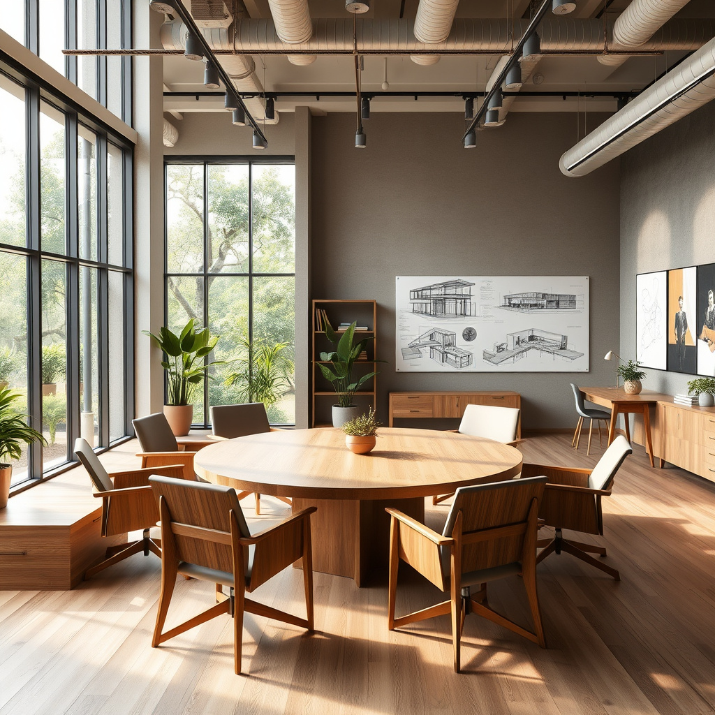Imagem sobre Consultório de Arquitetura: Ambientes para Projetos e Reuniões.