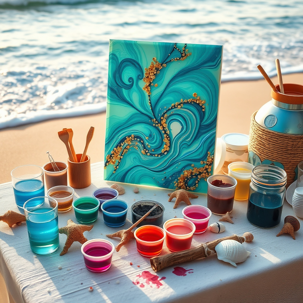 Imagem sobre arte oceânica com resina