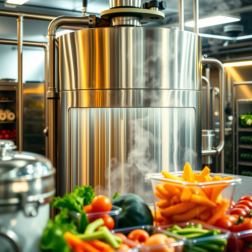 Imagem sobre caldeira a vapor para alimentos