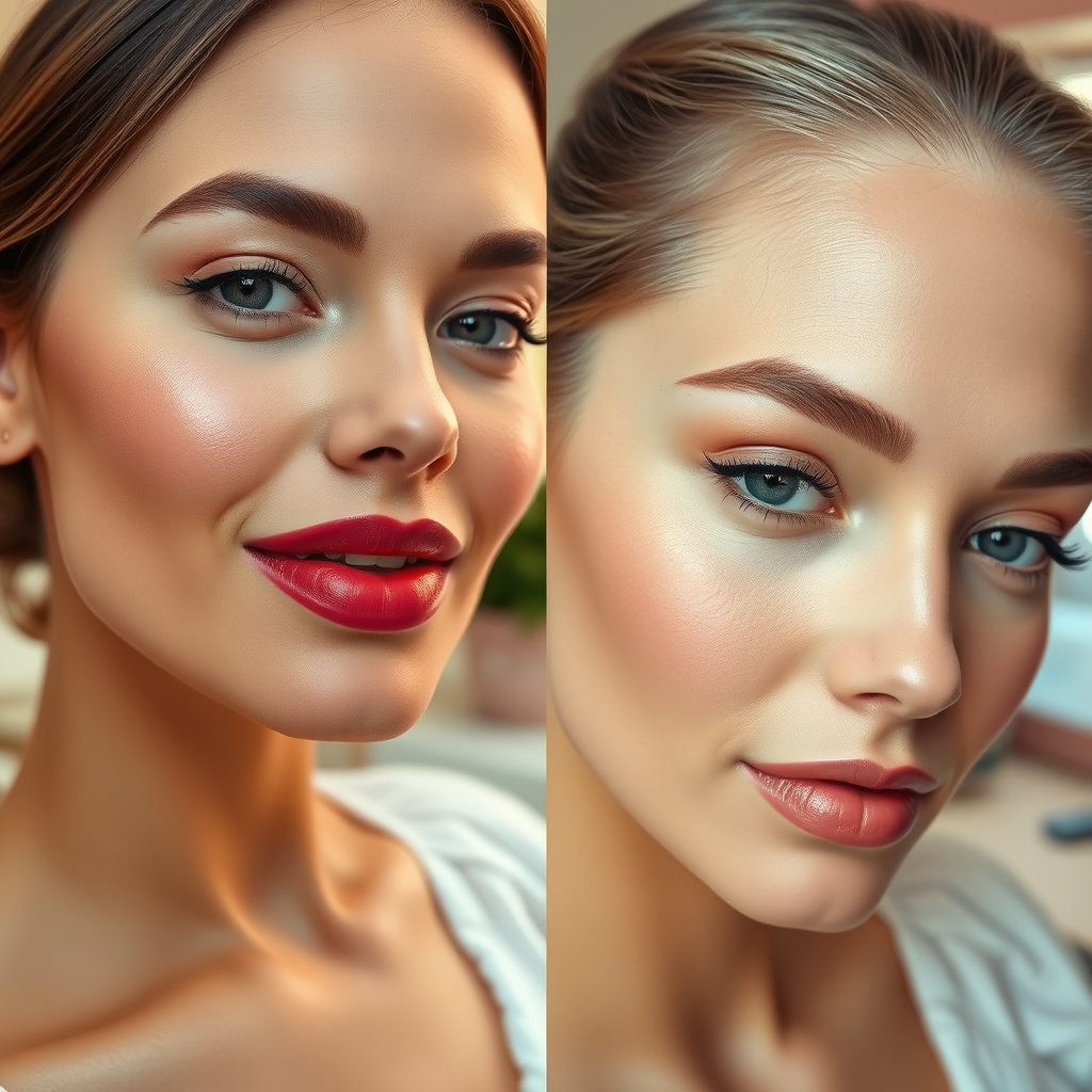 Imagem sobre lip blush vs microblading comparison