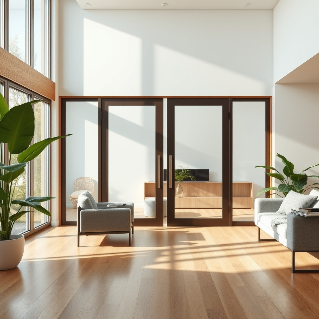 Imagem sobre portas com vidro laminado de segurança