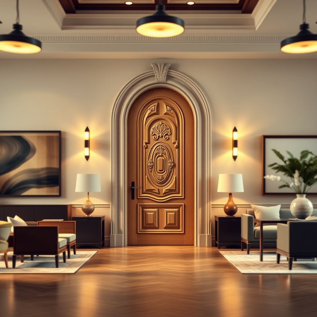 Imagem sobre portas com design arquitetônico