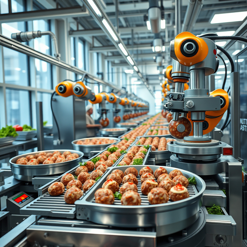 Imagem sobre linhas de produção de almôndegas