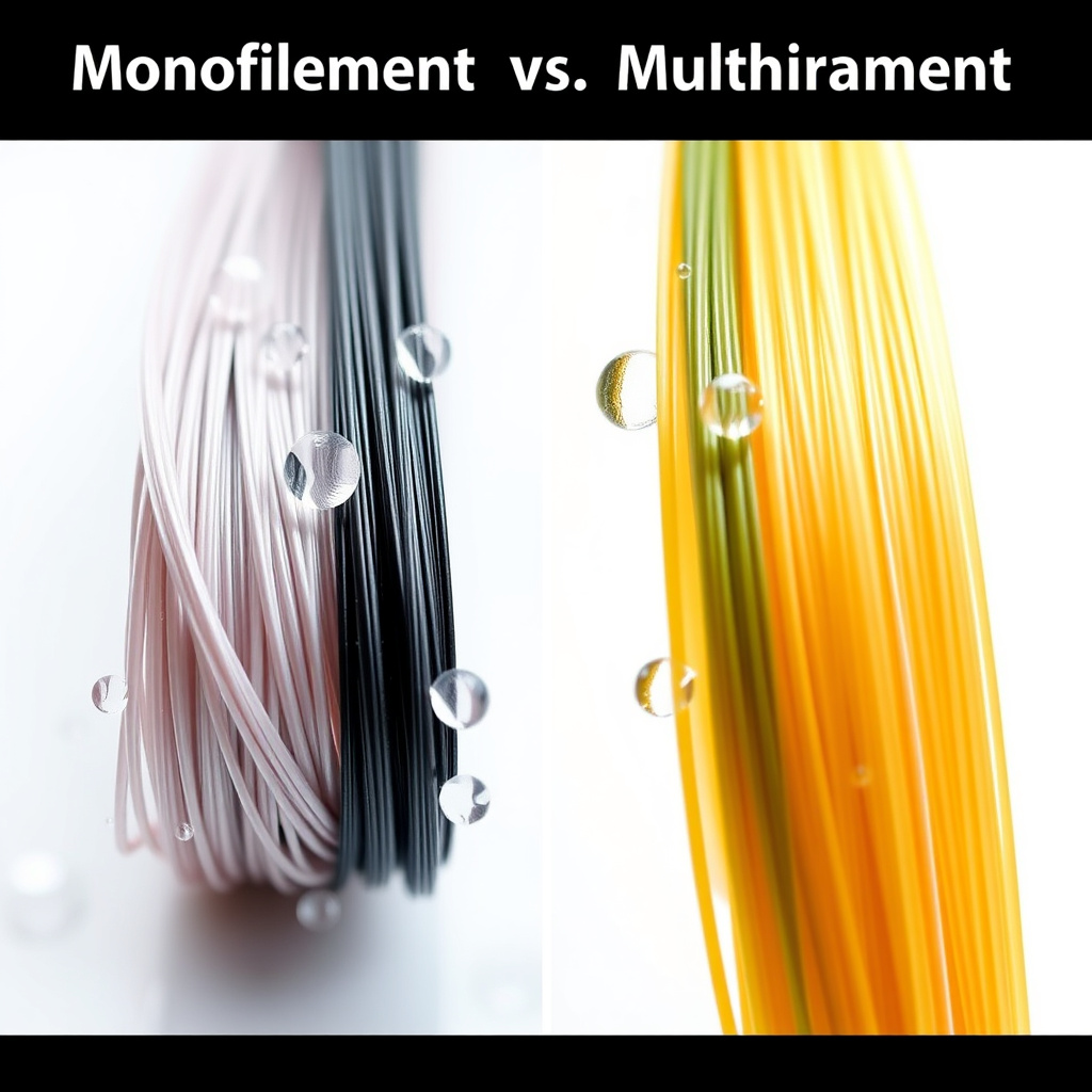 Imagem sobre comparativo linhas monofilamento vs multifilamento água doce