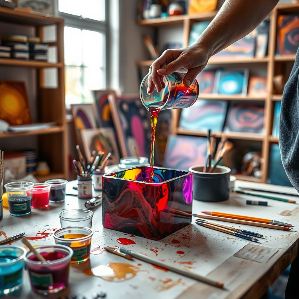 Imagem sobre como usar resina epóxi em projetos artísticos