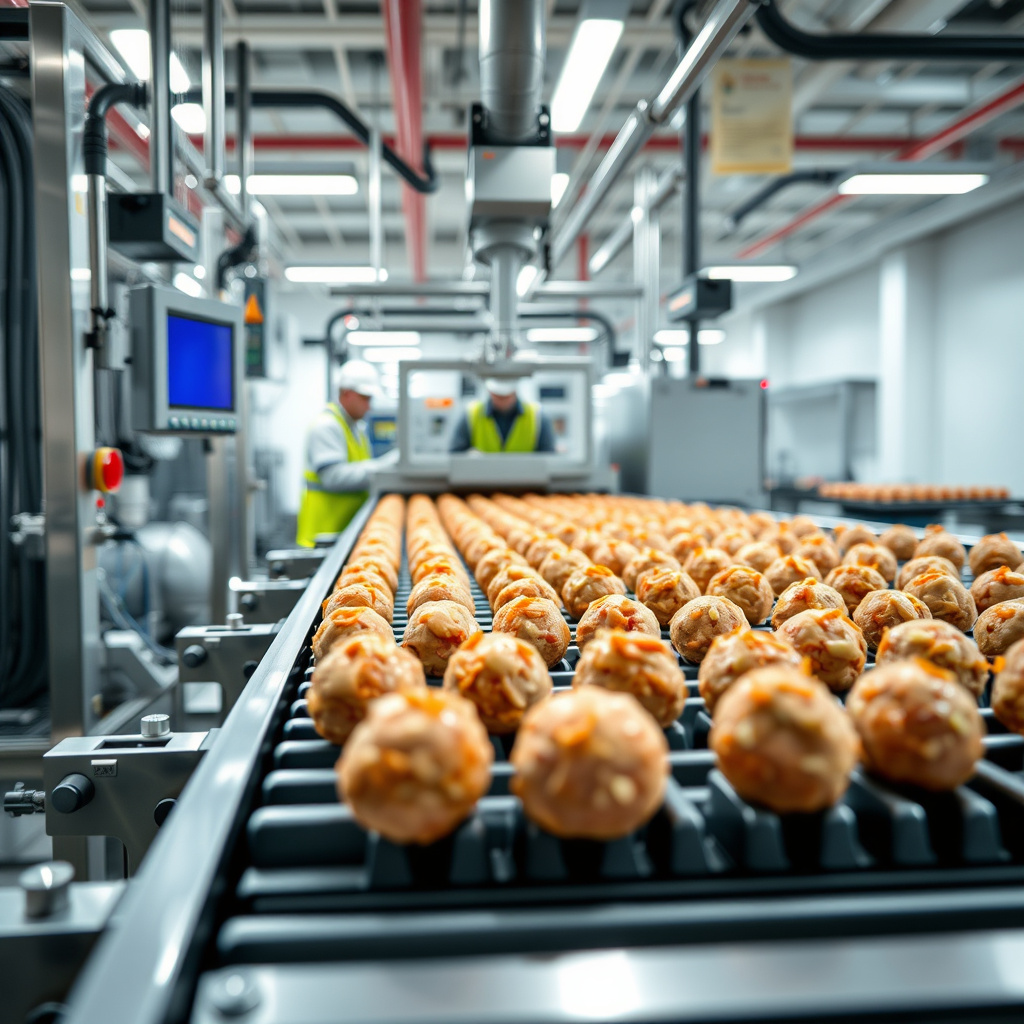 Imagem sobre linhas de produção para almôndega automatizadas