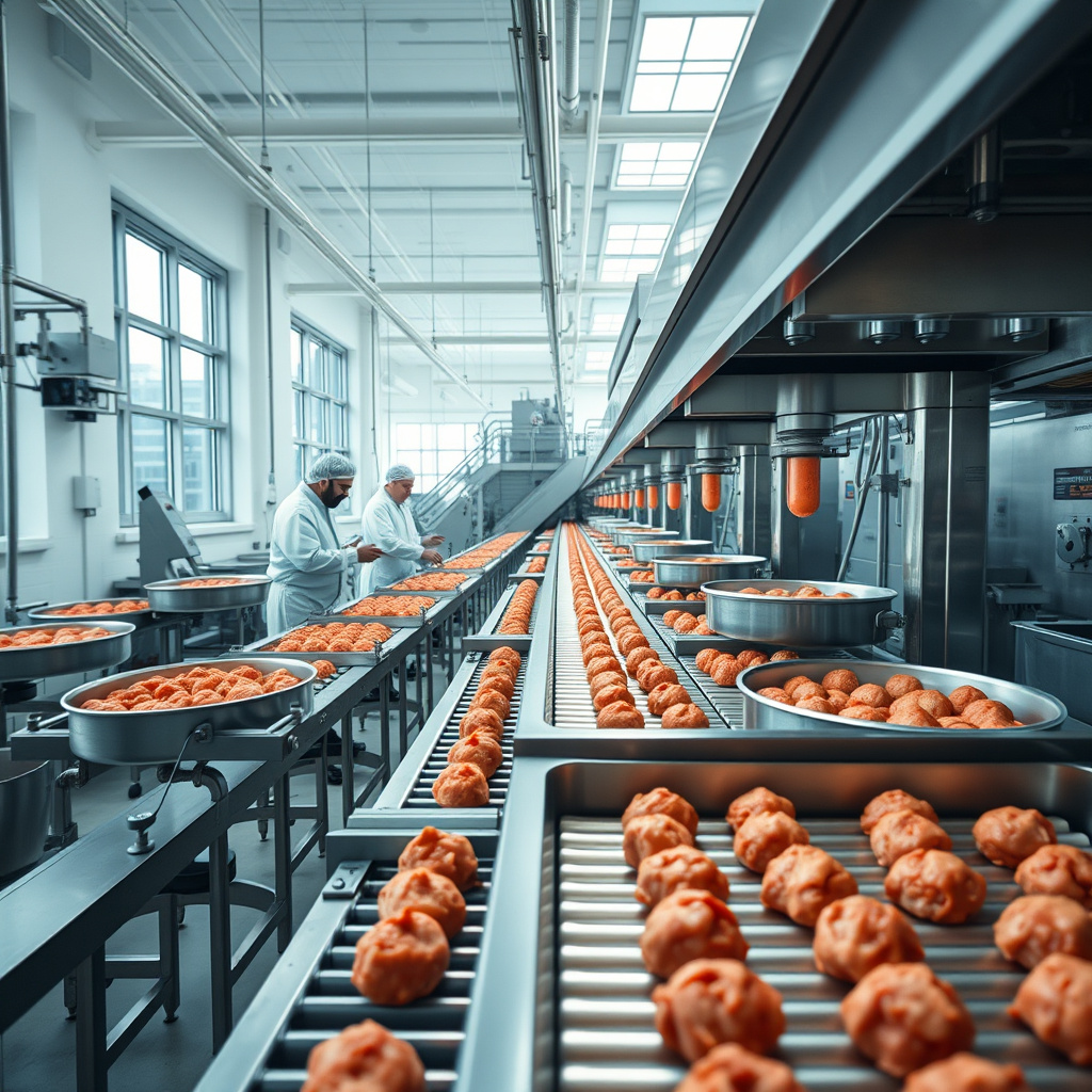 Imagem sobre linhas de produção de almôndegas