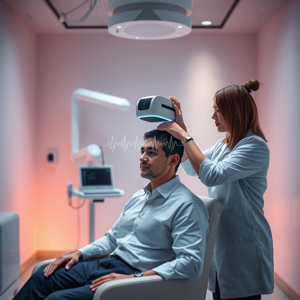 Imagem sobre estimulação magnética transcraniana e LLMs