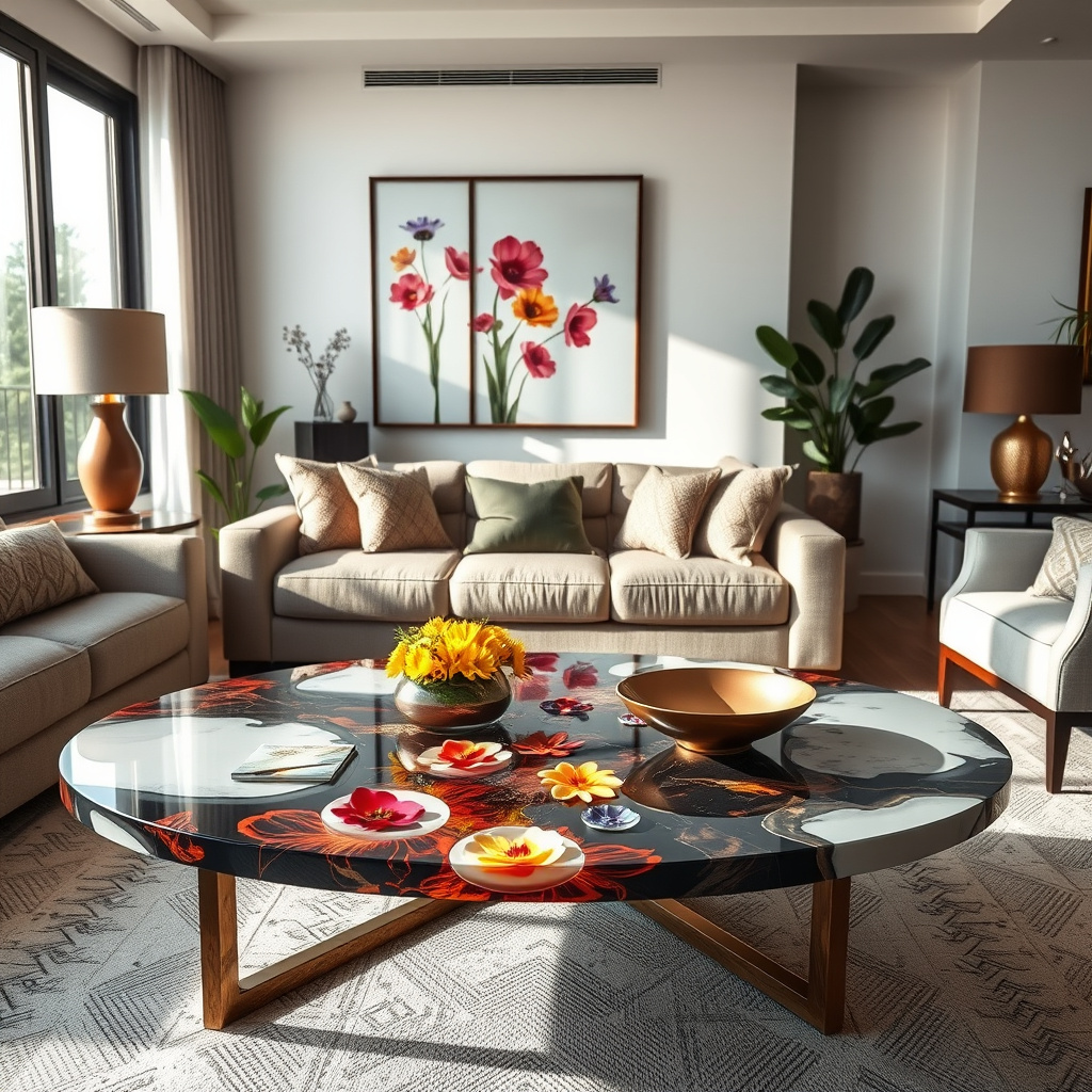 Imagem sobre aplicações criativas de resina epóxi em decoração