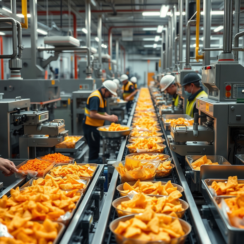 Imagem sobre linhas de produção para salgados