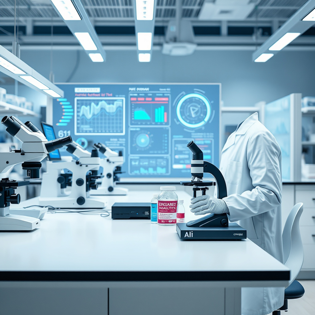 Imagem sobre exames laboratoriais com inteligência artificial