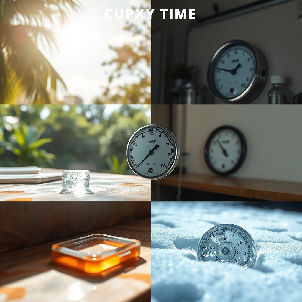 Imagem sobre tempo de cura da resina epóxi em diferentes climas