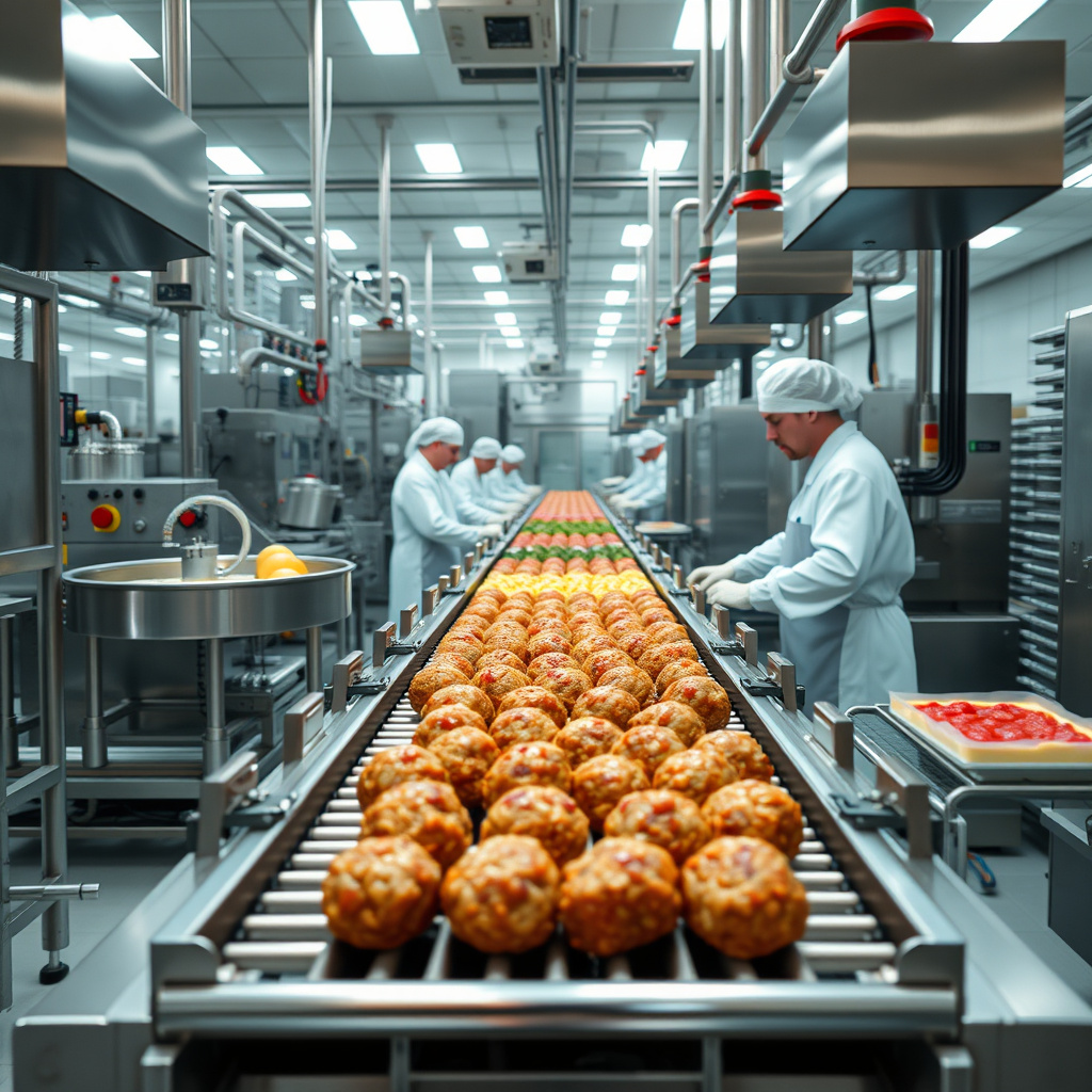 Imagem sobre linhas de produção de almôndega
