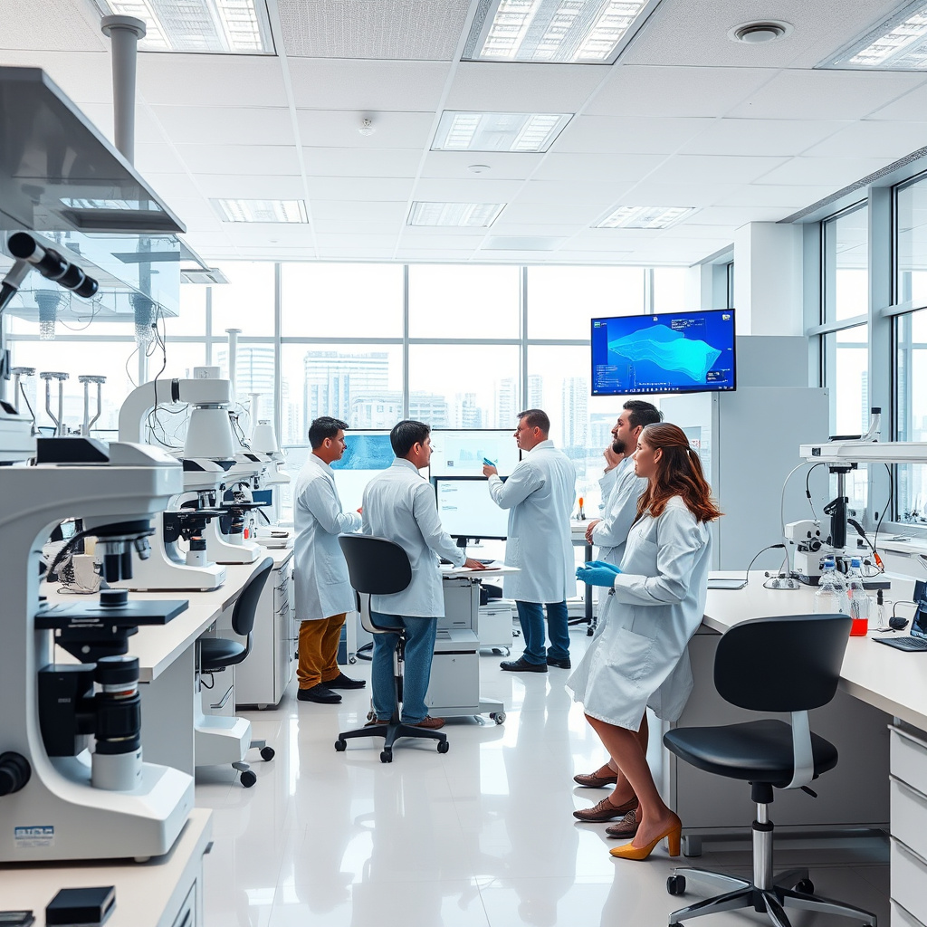 Imagem sobre laboratório com tecnologia de ponta em saúde