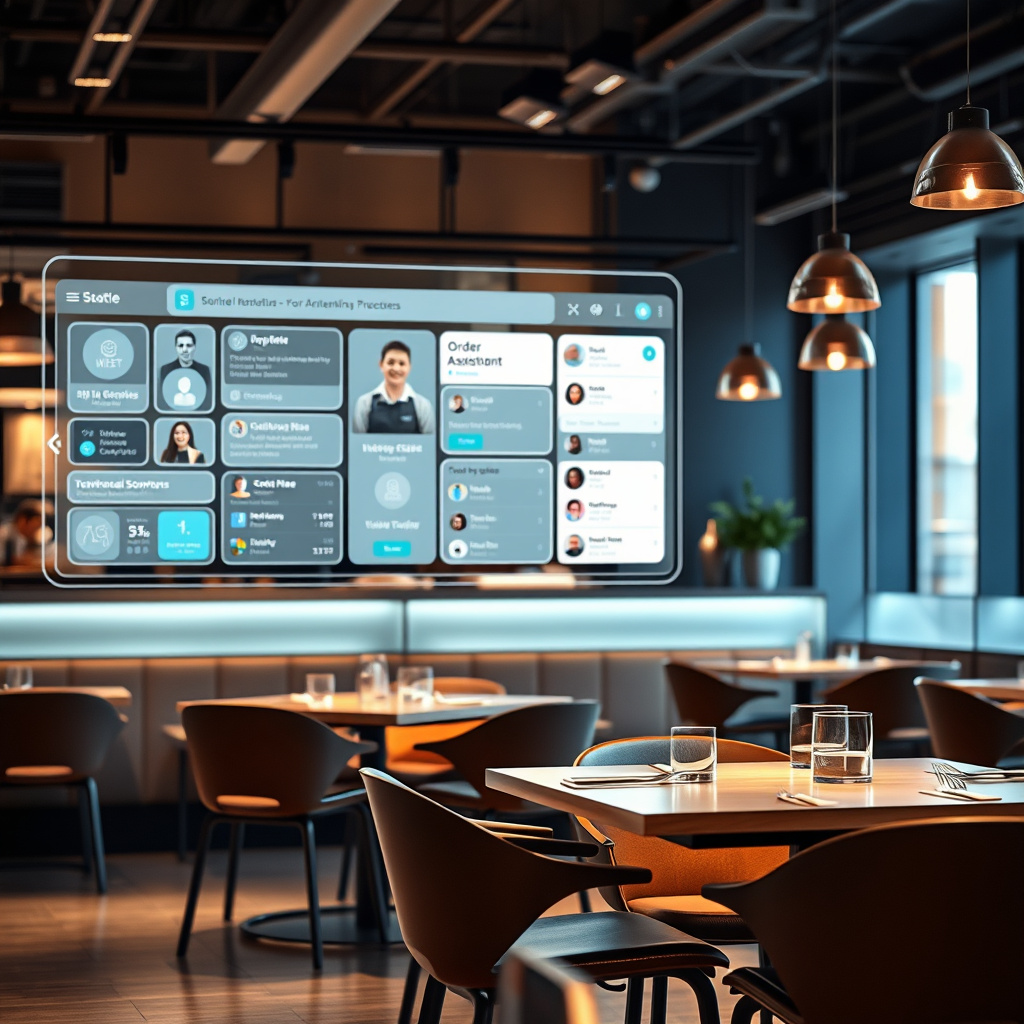 Imagem sobre organização de processos em restaurantes com assistentes virtuais
