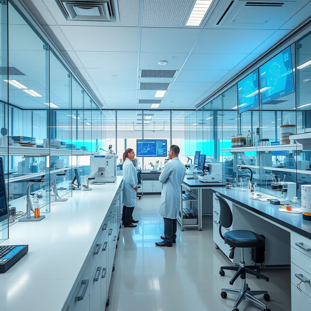 Imagem sobre laboratório com setor técnico de última geração