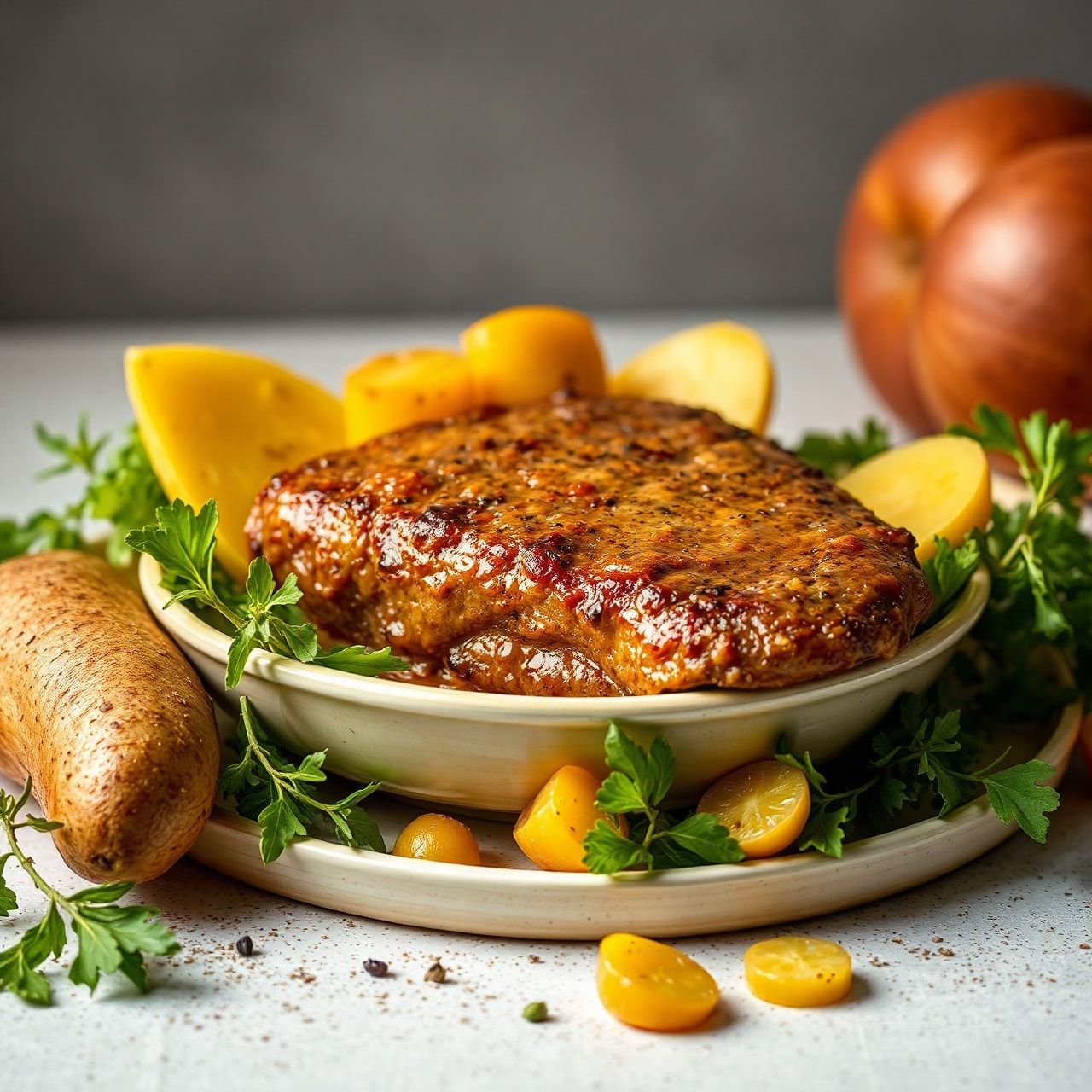 Imagem sobre carne de panela com cenoura e batata